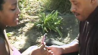 African Goddess gets her bald twat fucked hardcore outdoor