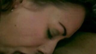 Dark Haired Goddess blows stud's penis then he licks her pussy