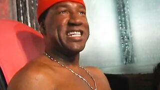 Big Boobed ebony chick slips on a performance for a stud at the club