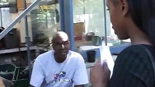 Long dick hardly fits into young black goddess's mouth and snatch