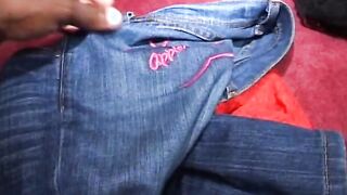 Nice boobies african Bae on sofa gets cum after goddess fucked