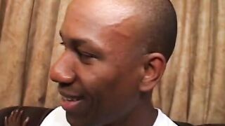 Nice boobies african Bae on sofa gets cum after goddess fucked