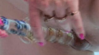 Hispanic Gina is a inked cunt with mouth who fucks herself with sex