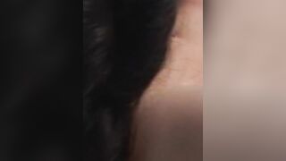 Vulgar dark hair Hottie gets her soak vagina licked by female