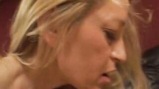 Old bimbos shoves big toy inside young whores tight snatch