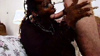 White experienced stud fucks ebony gilr and creams her face