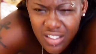 White experienced stud fucks ebony gilr and creams her face