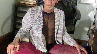 ROBERT RICHARD MILGATE- PINK FISHNET PANTYHOSE AND BLACK HIGH HEELS
