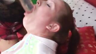 2 Bae young dyke into plaid skirts fill each other twat