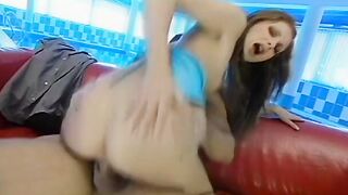 Dark Hair Beauty liking taking dick into her butt and cum into her