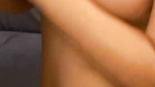 Thick sexy riding fat dick on couch and strokes her snatch
