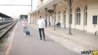 HUNT4K. Sweetie earns for ticket on train by having sex