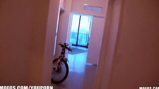Cheating blonde gets caught masturbating and gets help cumming