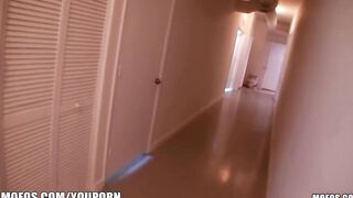 Cheating blonde gets caught masturbating and gets help cumming