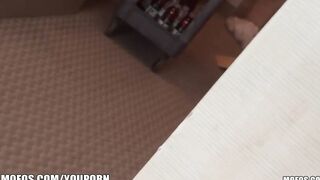 Big Boobed european Goddess stays inside her hotel room for some rainy day anal