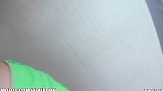 Big Boobed european Goddess stays inside her hotel room for some rainy day anal