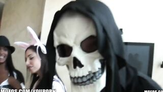 Celebrate Halloween with some costume party orgies