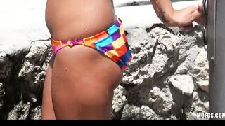 Incredibly BEAUTY Hispanic with a voluptuous booty riding rough cock