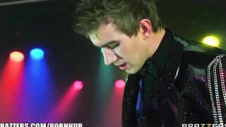 Failed Magician Fucks his new Big Titted Blonde Assistant on Stage