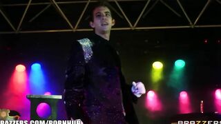 Failed Magician Fucks his new Big Titted Blonde Assistant on Stage