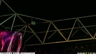 Failed Magician Fucks his new Big Titted Blonde Assistant on Stage