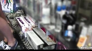Incredible amateur mistress goes shopping for new sex dildos