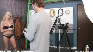 Stunning Blonde Star is Massaged and Plowed by her Photographer