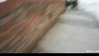 Blond Czech exhibitionist bounces her stunning butt on a huge-penis