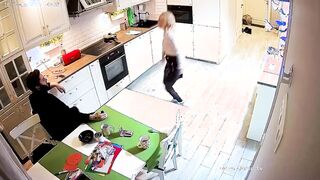 Dancing chick Gets Blow & Screwed at Kitchen