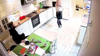 Dancing chick Gets Blow & Screwed at Kitchen