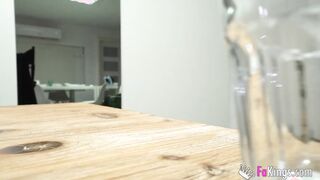 Banging the secretary: A BAE SEX CASTING to a nervous guy at his first sex tape