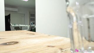 Banging the secretary: A BAE SEX CASTING to a nervous guy at his first sex tape