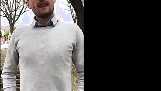 Banging the secretary: A BAE SEX CASTING to a nervous guy at his first sex tape