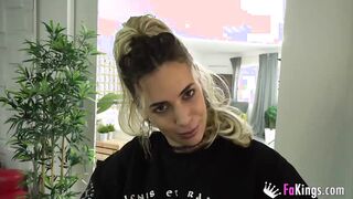 Banging the secretary: A BAE SEX CASTING to a nervous guy at his first sex tape