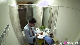 Banging the secretary: A BAE SEX CASTING to a nervous guy at his first sex tape