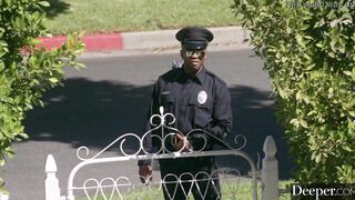 Deeper. Amazingly Hot Amber Moore can't resist a man inside uniform
