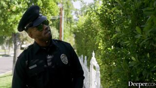 Deeper. Amazingly Hot Amber Moore can't resist a man inside uniform