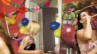 3 white babes into lesbo beauty action on couch