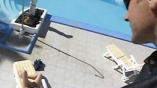 Leggy blonde with gorgeous body gets boned by a greaser
