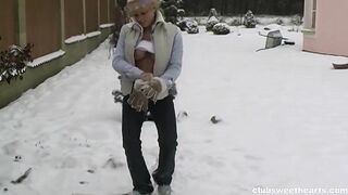 Masturbating nude inside the snow (Remastered)
