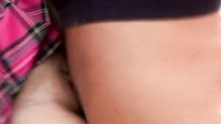 Adorable teenie punk hoe with african hair into school girl outfit double penetration'd