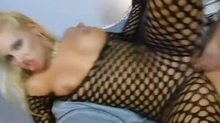 Irresistible blonde inside fishnet gets the plowed of her life