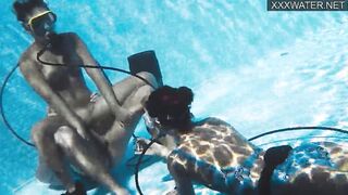Girls underwater having hardcore sex with Polina Rucheyok