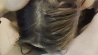 Fuck his girlfriend into the mouth with a huge penis