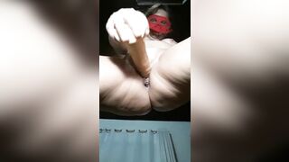 Alexxa Candy having fun with long sex toy punching lovely vagina