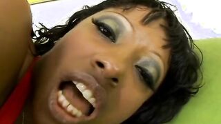 Hot ebony whore blows an hugest african penis