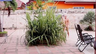 4k Milf almost caught us! Step Daughter rough fuck outside