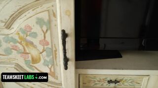 TeamSkeet Labs - Lucky Neighbors Oils Up And Fucks His Fit Hispanic sluts Next Door Inside The Backyard