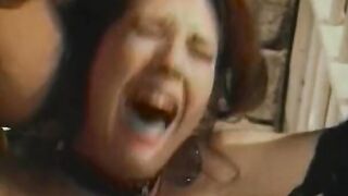 Big Titted blond and slender dark hair mom carpet munchers got it on