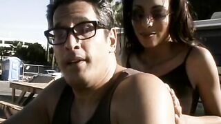Cum dirty young dark hair bimbo slurps a penis and ride a penis